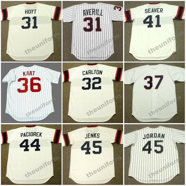 Chicago EARL AVERILL LA MARR STEVE CARLTON JIM KAAT BOBBY THIGPEN TOM SEAVER TOM PACIOREK BOBBY JENKS TERRY FORSTER Throwback-Baseballtrikot für Herren aus den 1950er-1993er Jahren S-5XL