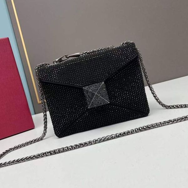 En kaliteli tasarımcı çanta lüks omuz çantaları elmaslar çapraz gövde altın zincir cüzdan kadın çanta gerçek deri çanta flip cüzdan wanu moda çanta ithal çanta