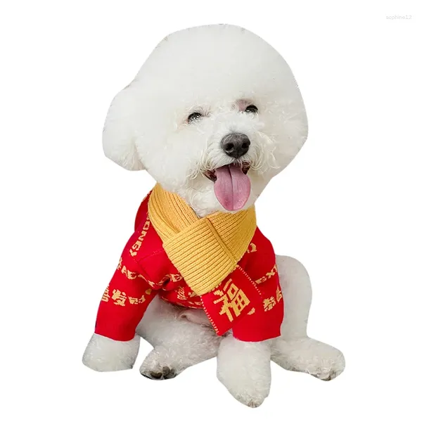 Vestuário para cães Pet Sweater Jaqueta Inverno Malha Moda Marca Pano Roupas do Ano Chinês