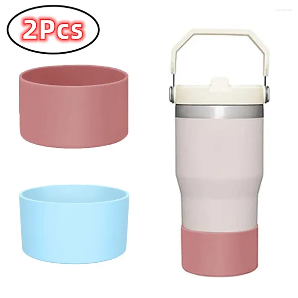 Sacos de armazenamento 2 PCS Protetor de silicone para pára-choques para Stanely Tumbler Water Cup Bottom Sleeve Capa Acessórios 20oz 30oz 40oz Multicolors