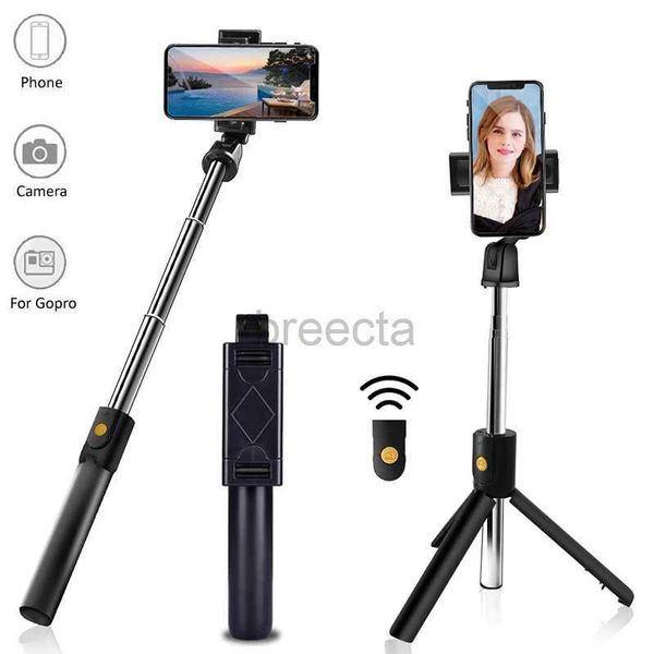 Monopés de selfie 3 em 1 Mini bastão de selfie sem fio Bluetooth com tripé remoto de obturador para iPhone Huawei Samsung para smartphone Monopé universal 24329