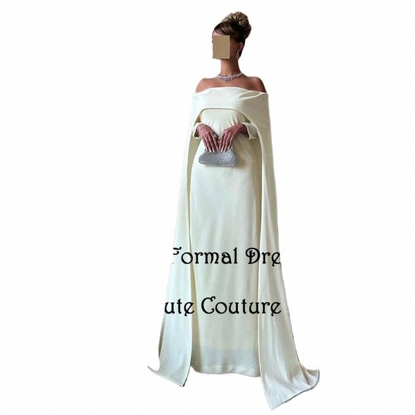 Árabe Dubai Mermaid Prom Dres com Cape Alças Evening Party Dr Chão Comprimento Formal Ocn Vestido Lace Up Back 49EW #