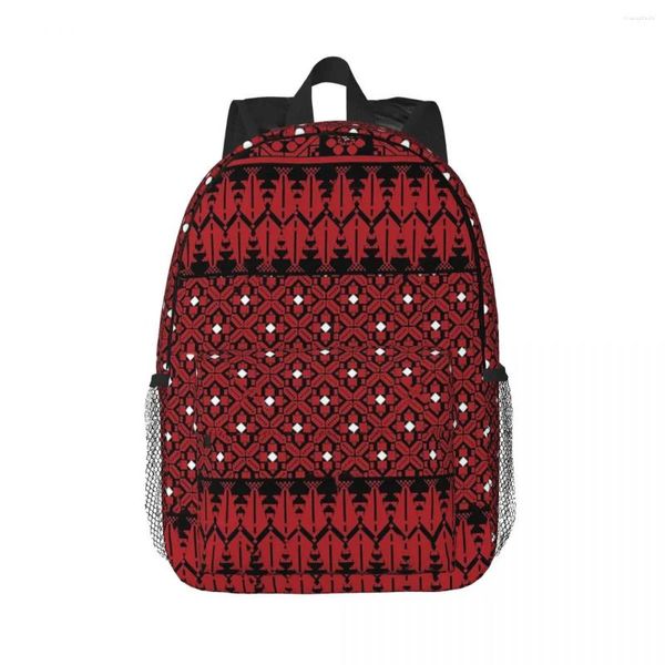 Mochila palestino bordado tatreez ponto cruz arte moderna mochilas adolescente bookbag sacos de escola viagem mochila ombro