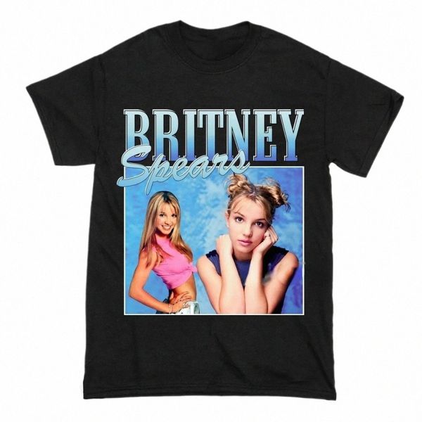 Britney Spears Güzel Fotoğraf Baskı T-Shirt Kadınlar ve Erkekler Günlük Artı Boyut Pamuklu Tshirt Harajuku Kısa Kollu Üstler C2LT#