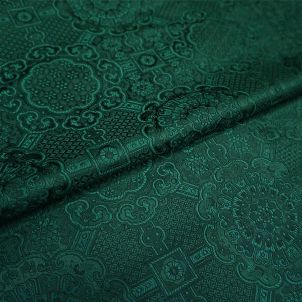 Stoff New Deep Green Brokat Damast Jacquard Stoff Bekleidung Polsterung Kissen Vorhang DIY Kleidung Patchwork Material pro Meter