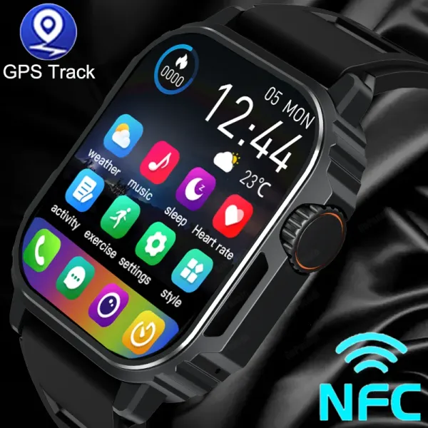 NFC Smart Watch uomo donna schermo AMOLED tema personalizzato Bluetooth chiamata orologio donna salute Sport Smartwatch per Apple Xiaomi Huawei