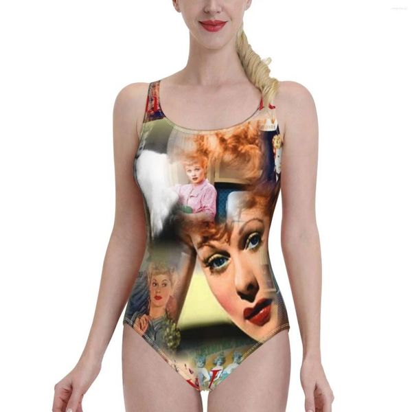 Damen-Bademode, Damen-Badeanzug, einteilig, rückenfrei, sexy Strandkleidung, Sommer-Badeanzüge, Lucille Ball, wunderschön, lustig