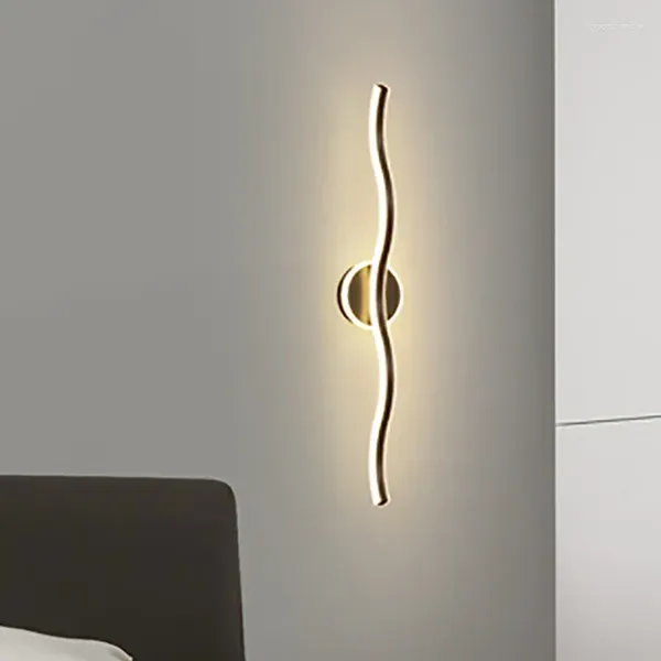 Duvar lambaları Modern Led Strip Nordic Minimalist Uzun Şeritler Yatak Odası Oturma Odaları için Sconce Balkon Koridoru Parlaklık Aydınlatma Armatürleri