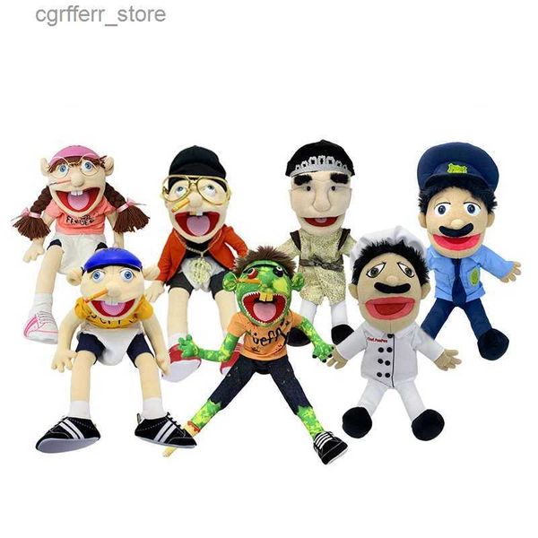 Gefüllte Plüschtiere Jeffy Hand Puppet Streich Funny Playhouse Plüschspielzeug Weiche Cartoon Finger Puppenspielzeug Talkshow Party Requisiten Dolls Kinder Brithday Gift240327