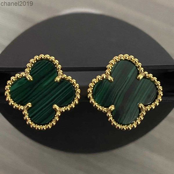 Charm Stud Küpeler İki Çiçek 4/Dört Yaprak Yonca Arka Pearl-Sier Altın Kaplama Titanyum Acate Kadınlar için kızlar Sevgililer Düğün Mücevherleri1GBF