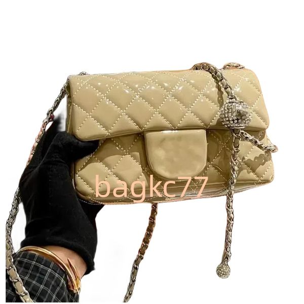 2024 Sommer Heißer Verkauf Mode Design High-end Patent Leder Goldene Kugel Kette Tasche Hochwertige Schaffell MusterSuper Gute Hand Gefühl One Shoul