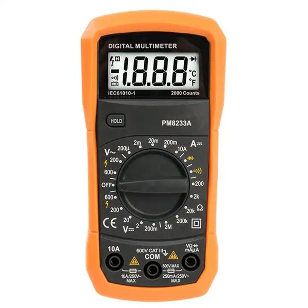 Tamanho de bolso AC DC Faixa Manual PEAKMETER Marca Multímetro Digital PM8233A