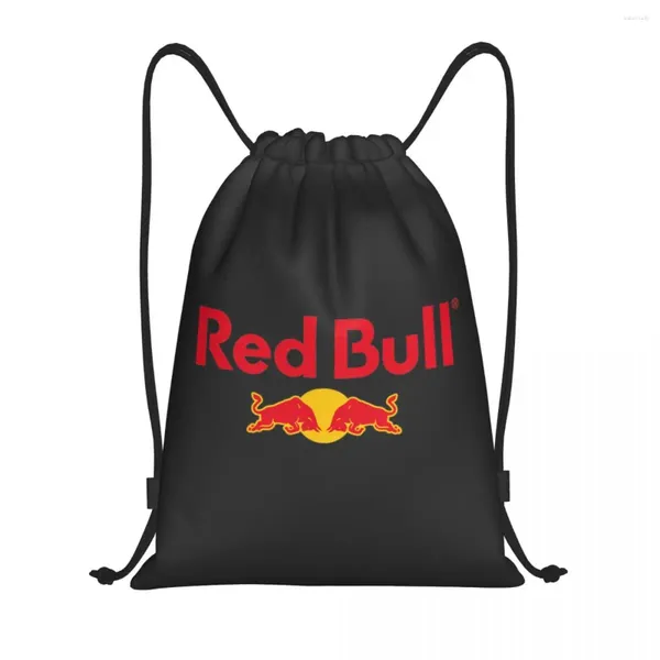 Einkaufstaschen Red Double-Bull Kordelzug Rucksack Damen Herren Gym Sport Sackpack Tragbare Tier Kuh Trainingstasche Sack