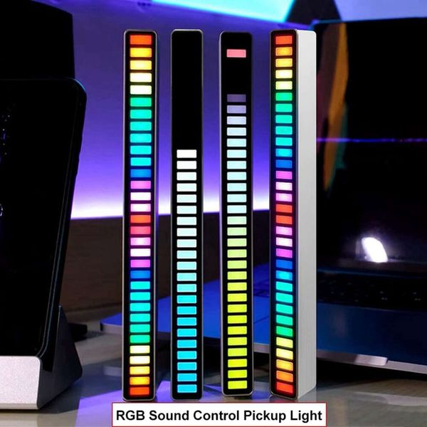 Nova luz de tira led rgb música controle som captador ritmo lâmpada ambiente atmosfera luzes da noite para bar sala carro tv jogos decoração