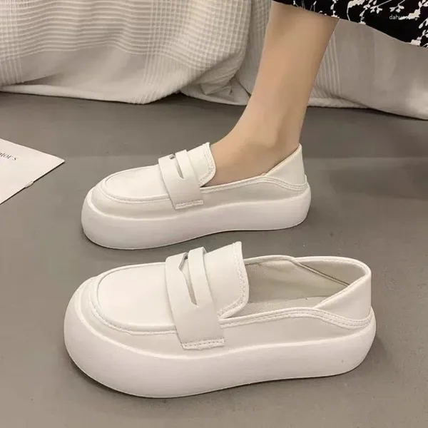 Sapatos casuais sola macia respirável pouco branco feminino 2024 primavera verão fundo plano cuidados trabalho único sapato feminino