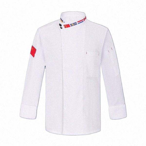 Unisex Kochjacke Kurzarm Schwarz Kochmantel Männer Frauen Chinesisches Restaurant Kellneruniform Weiß Bäckerei Tragen C14G #