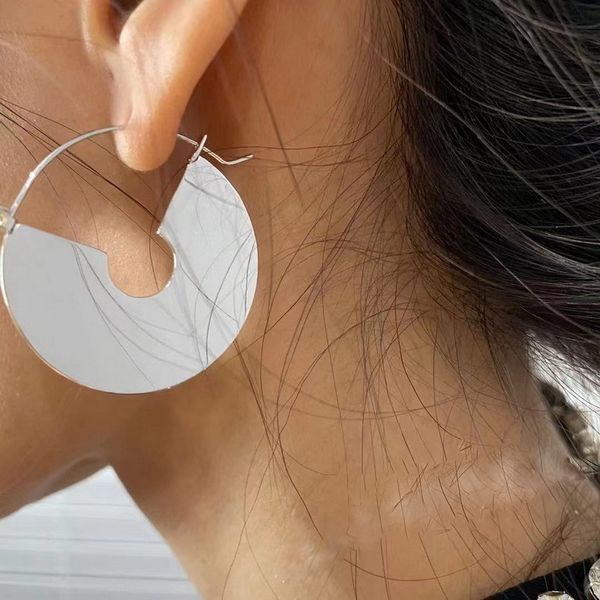 Ohrringe Designer Für Frauen Mädchen Mode Spiegel Halbkreisförmige Fächerförmige Ohrringe Titan Stahl Ohrstecker Für Party Dating Geschenk