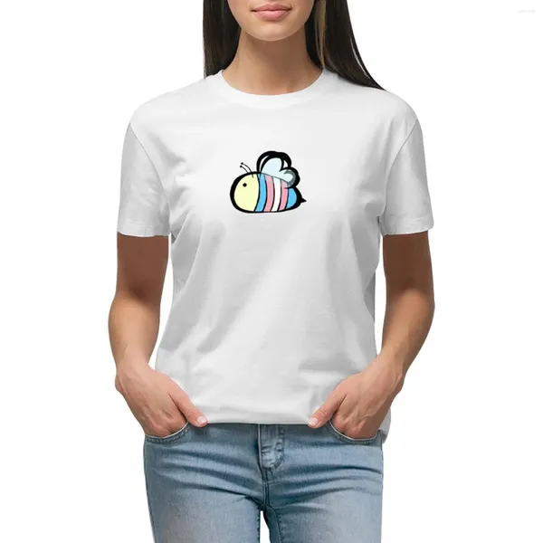 Damen Polos Transgender Pride Bee T-Shirt Ästhetische Kleidung Sommer Tops Kleidung