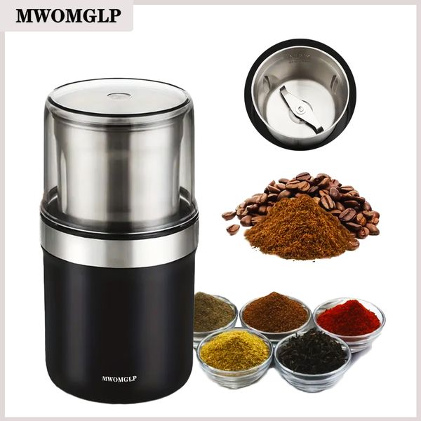 Máquina de café pequena, moedor para moagem a seco de café, soja e outras leguminosas, além de temperos diversos, ingredientes úmidos,