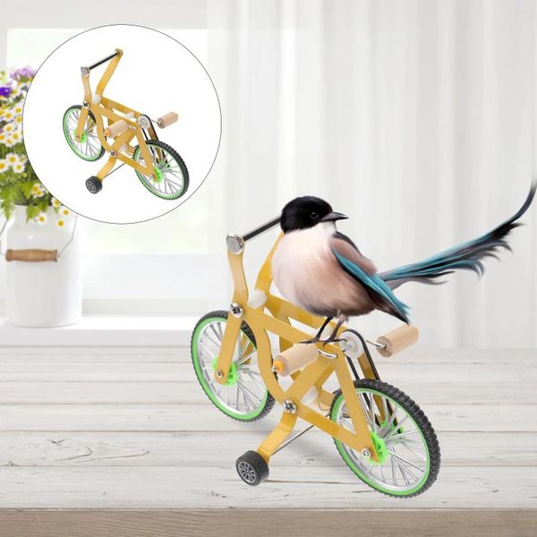 Outros suprimentos de pássaros papagaio bicicleta brinquedo plástico equitação bicicleta brinquedos brinquedos jogo elétrico pássaros adereços de treinamento