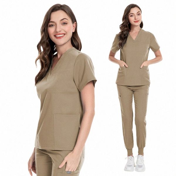 OP-Saal Upgrade Uniform Krankenhaus Arzt Arbeits Scrubs Set Medizinische Versorgung Krankenschwester Set Dental Chirurgie Anzug Arbeitskleidung XS ~ XXL S9jH #