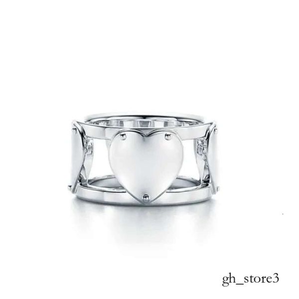 Tiffanyringly Designer Classico Anello aperto doppia T Anello per coppia Anello in argento sterling 925 Anello a T per anniversario di moda di alta qualità Anello a T per amore Natale 720