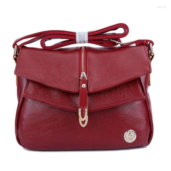 Omuz çantaları moda vintage kadın çanta gerçek deri bayanlar haberci çantası siyah kahverengi crossbody seyahat bolsa