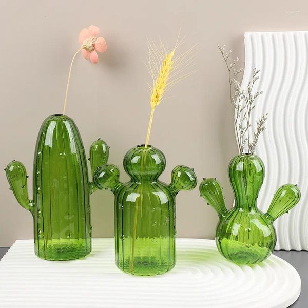Vasos Cactus em forma de vaso de vidro para planta decorativa flor casa decoração transparente hidroponia