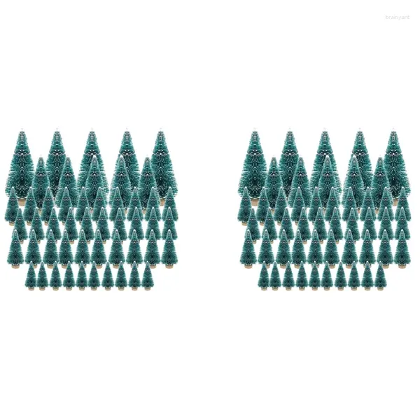 Dekorative Figuren 100pcs Miniatur Künstlicher Weihnachtsbaum kleine Schneefresser Bäume Kiefer DIY Party Dekoration Handwerk