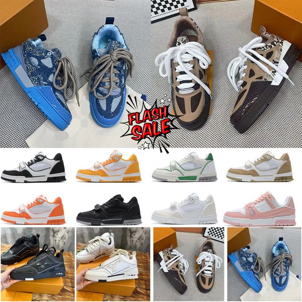 Scarpe firmate sneaker piatte scarpe da ginnastica Scarpe casual denim tela pelle bianco verde rossoblu lettera piattaforma moda uomo donna scarpe da ginnastica basse