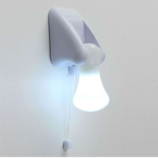 Novo led puxar cabo de parede luzes da noite armário lâmpada mesa auto adesivo para casa banheiro quarto iluminação bateria operado