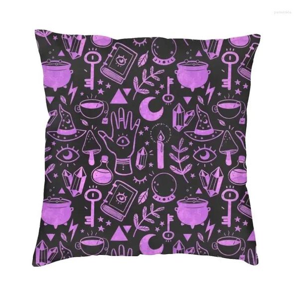 Kissen Magic Witchy Stuff Cover 40 Zipper Soft Halloween Witch Throw Home Decor