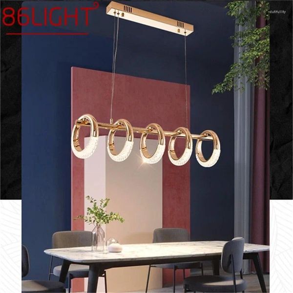 Lustres 86LIGHT Nordic Chandelier Lâmpada Luminárias Modernas Luzes Pingente Cinco Anéis LED Home para Decoração