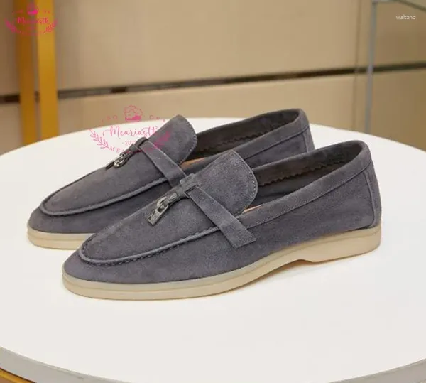 Scarpe casual 2024 Mocassini in pelle scamosciata per bambini di alta qualità Mocassini da donna Slip-on piatti da uomo Summer Runway Formal Business Walk