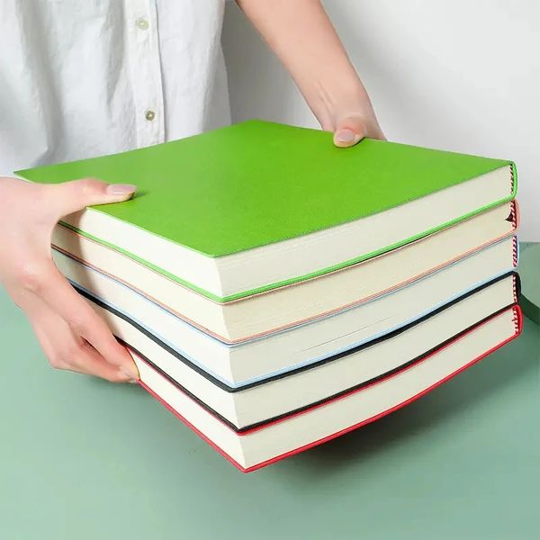 A4 super grosso bloco de notas estudantes bonito notebook a5 cores retro criatividade papelaria 408 páginas capa do plutônio material escolar 240329