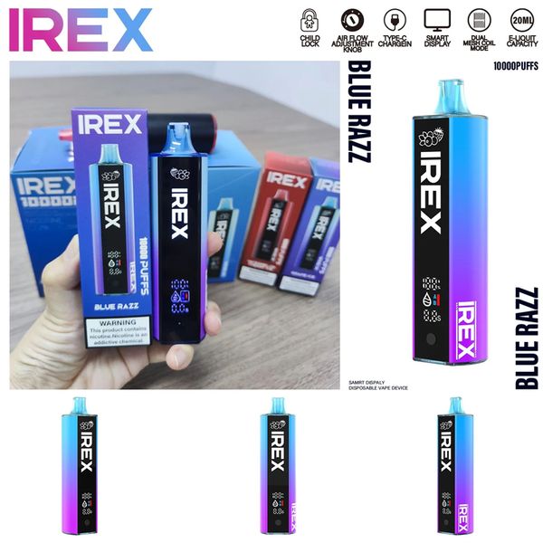 Лучший одноразовый e Сигарета oringnel 10000 Puffs IRex 10K Оптовые i -вейсы Degital Screen Vape