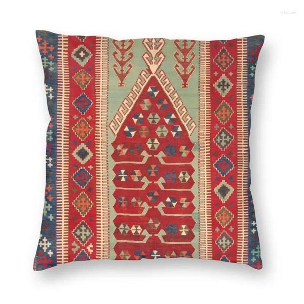 Travesseiro antigo boho boêmio turco tapete kilim capa 45x45cm casa impressão decorativa tribal arte étnica lance caso carro