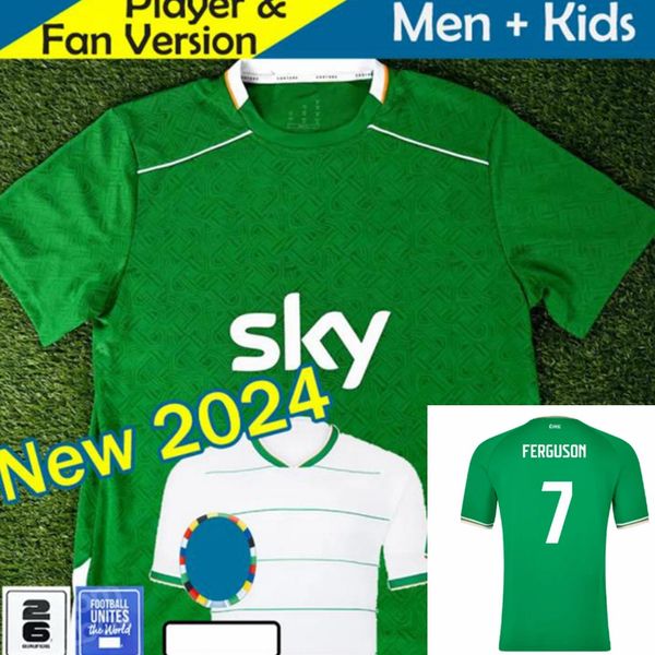 2024 Irlanda Home Green Soccer Jerseys Kit Doherty Duffy 23 24 Seleção nacional Tops brancos Tee Egan Brady Keane Hendrick McClean Futebol Camisa Men Uniforme