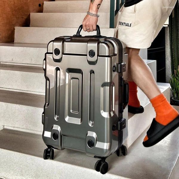 Чемоданы с тягой, мужской большой вместительный утолщенный прочный женский 28-дюймовый бесшумный универсальный чемодан на колесах 26 дюймов, посадочный чемодан