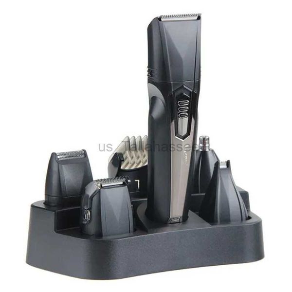 Barbeadores elétricos homem elétrico aparador de barba barbeador rosto corte de cabelo estilo clipper bigode bigode costeleta barbeador 5 em 1 masculino barbear navalha 24329