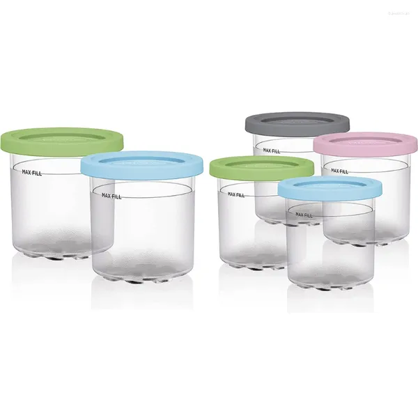Moldes de cozimento Ice Cup Cream Banheira Reutilizável Pode Recipiente de Armazenamento Transparente Grande Capacidade Handy Instalação Loja Multicolorido