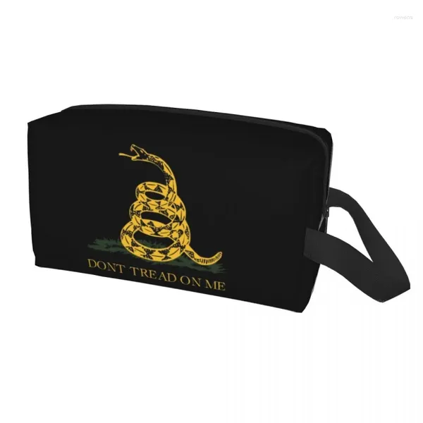 Kosmetiktaschen Libertarian Gadsdens Flag Bag Damenmode Große Kapazität Don't Tread On Me Make-up-Etui Schönheitsaufbewahrung Toilettenartikel