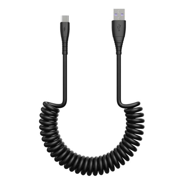 40W 5A USB Type C Кабель для передачи данных Micro USB Пружинный кабель для быстрой зарядки для телефонов Android Аксессуары Автомобильный USB-кабель для Samsung
