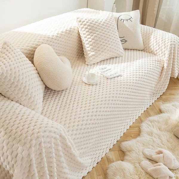 Cadeira cobre capa de sofá toalha de pano inverno pelúcia pacote completo cobertor universal