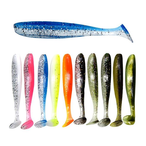 Yemler 10pcs/çanta balıkçılığı t kuyruk yumuşak sile yem 6.3cm 1.6g sazan bas pike jig deniz yüzme wobbler mücadele pesca damla teslimat spor otjit