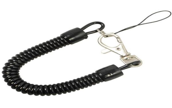 Taktische einziehbare Kunststofffeder elastisches Seil Sicherheitsausrüstung Werkzeug für Airsoft Outdoor Wandern Camping Antilost Telefon Schlüsselanhänger SC2527894