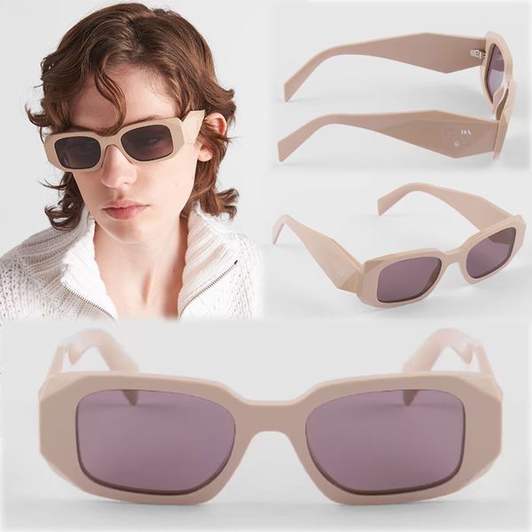 Kleine rechteckige Sonnenbrille für Damen und Herren, spr17w, traditionell, Vintage, Mode, Party, Designer, Super-Brille, quadratische abgestufte Gläser, Brillen-Dreieck-Logo, Occhiali
