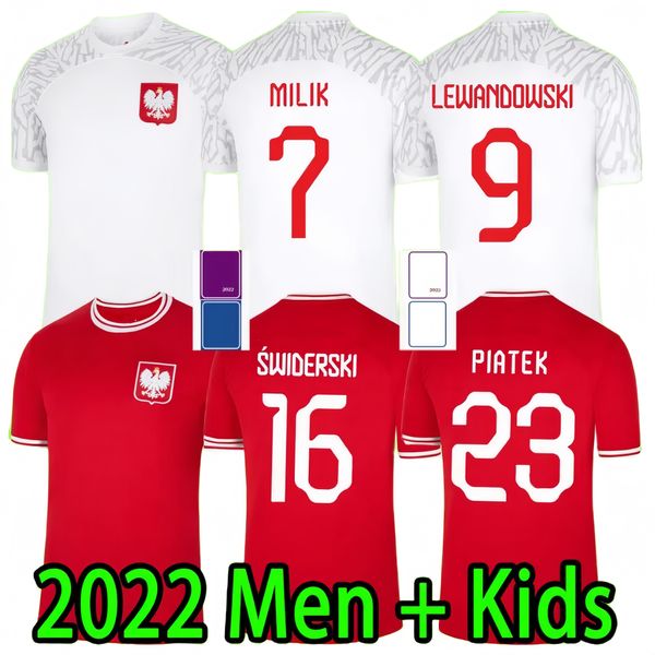 Polonya 22 Lewandowski Futbol Formaları Erkekler Çocuk Kiti Polonia 2023 Zielinski Milen Zalewski Szymanski Polonya Futbol Gömlek Polen