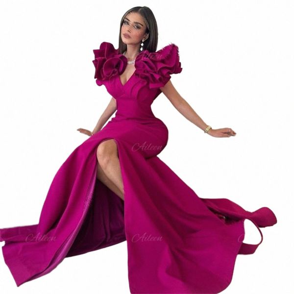 Aileen Lg Soft Dres per le donne Party Wedding Evening Rose Red Robe A-line Satin Cocktail of Dres per Day and Night Party P9o5 #