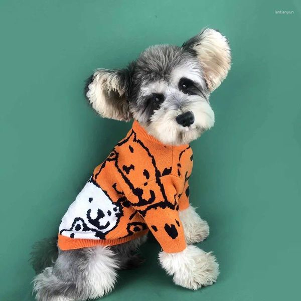 Одежда для собак ZOOPEEN, оранжевый теплый свитер для домашних животных, весенне-осенний милый кот, маленькая одежда, украшение, пуловер с медведем, поставки